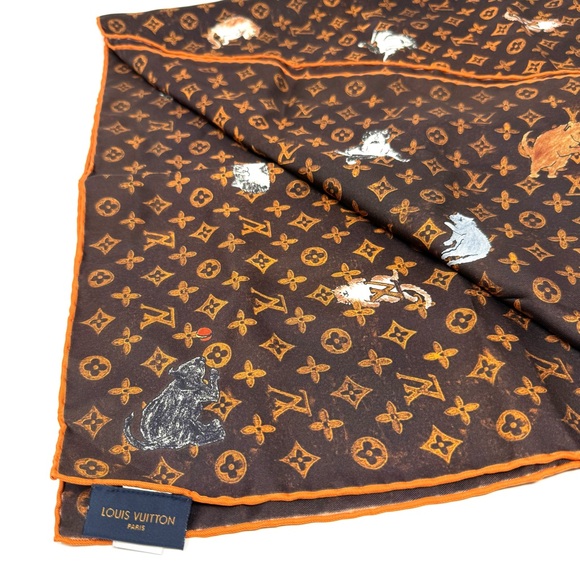 Louis Vuitton Grace Coddington Catogram Silk Scarf Square 90 - Picture 6 of 9
